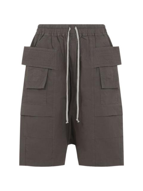 beige cotton creatch cargo shorts