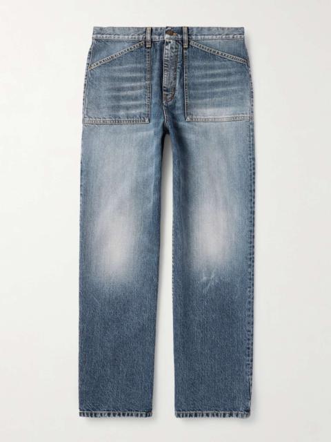 Straight-Leg Logo-Embroidered Jeans