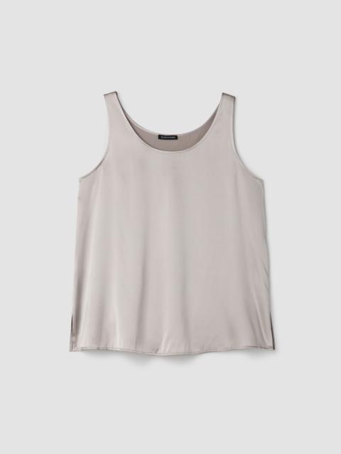 Stretch Silk Charmeuse Scoop Neck Tank