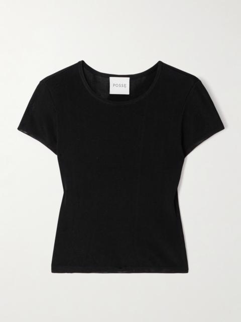 Birdie Cropped Ribbed Jersey T-shirt