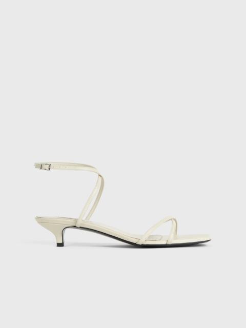 Leather crossover sandals off-white