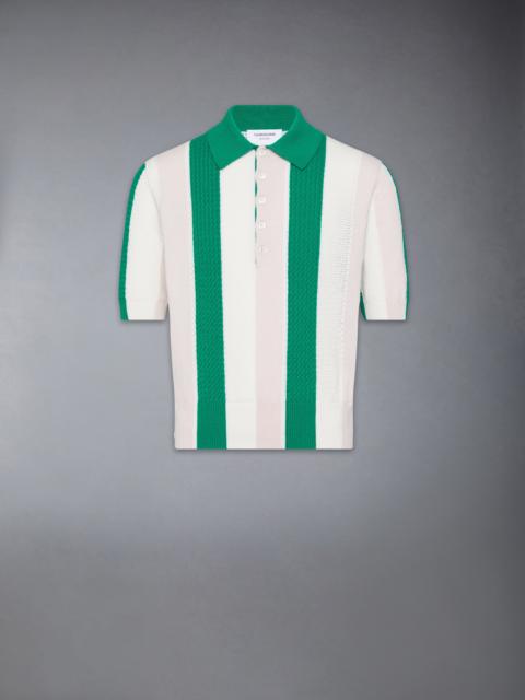 CASHMERE INTARSIA SHADOW STRIPE POLO