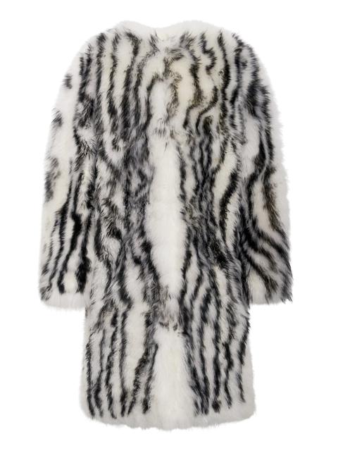 Ebel Coat in Ivory & Black Cashmere Shearling