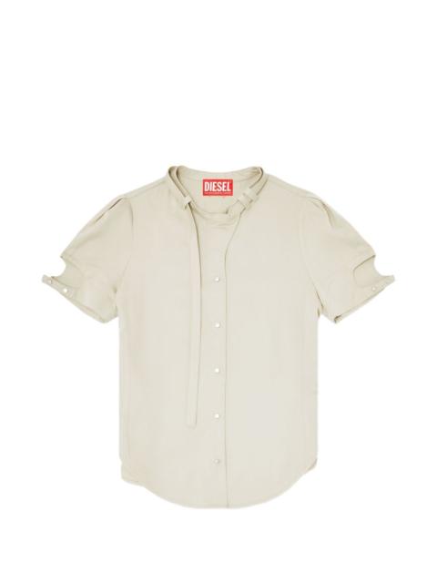 C-India cut-out neck-strap shirt