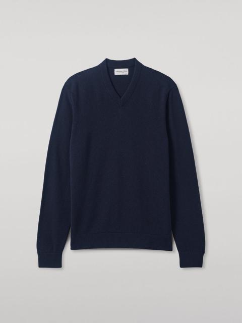 Classic Cashmere Navy V Neck Jumper