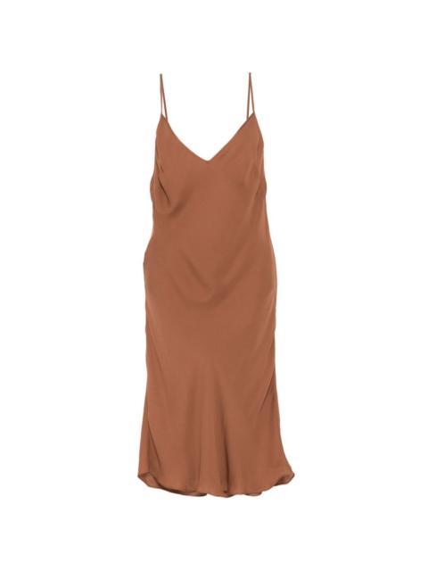 V-back georgette slip dress