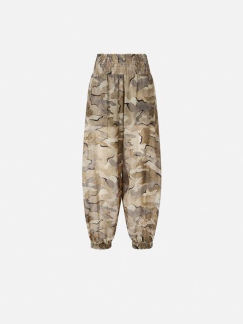 CAMOUFLAGE BALLOON-FIT TROUSERS WITH HIGH WAIST