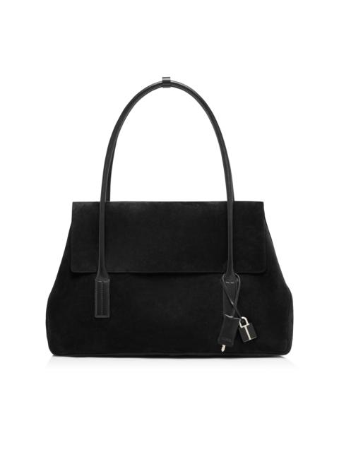 SUEDE LEATHER ECLIPSE LARGE SHOULDER BAG