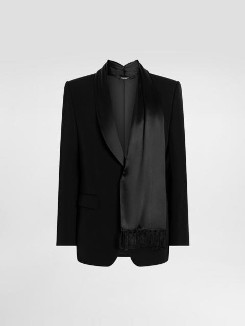Single-breasted jacket inwool gabardine