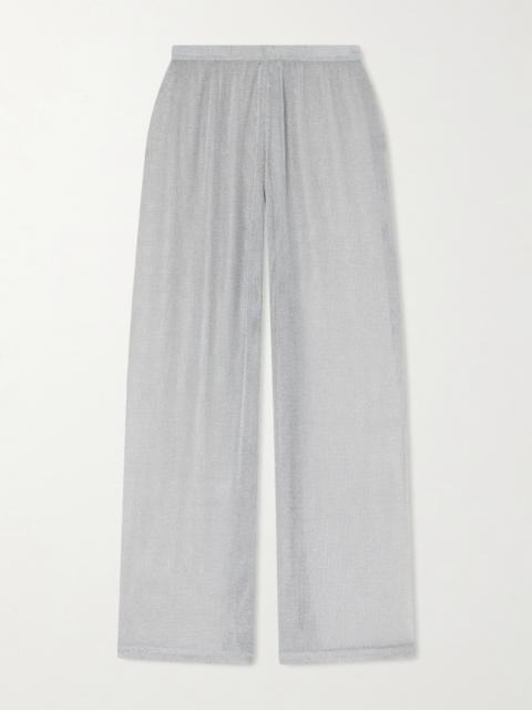 Ali Metallic-knit Wide-leg Pants