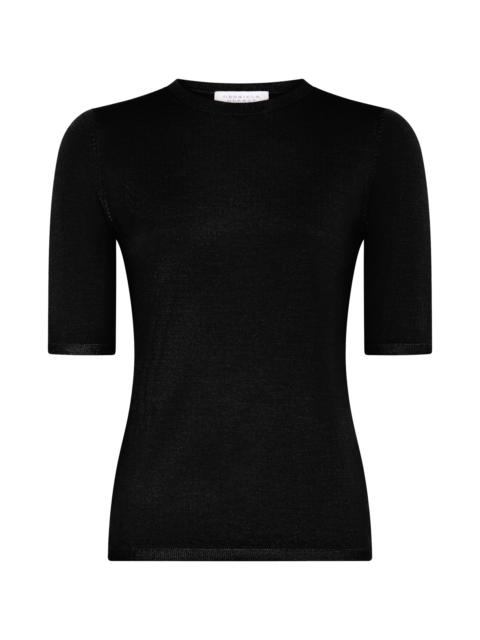 Valentia Knit T-Shirt in Black Mulberry Silk