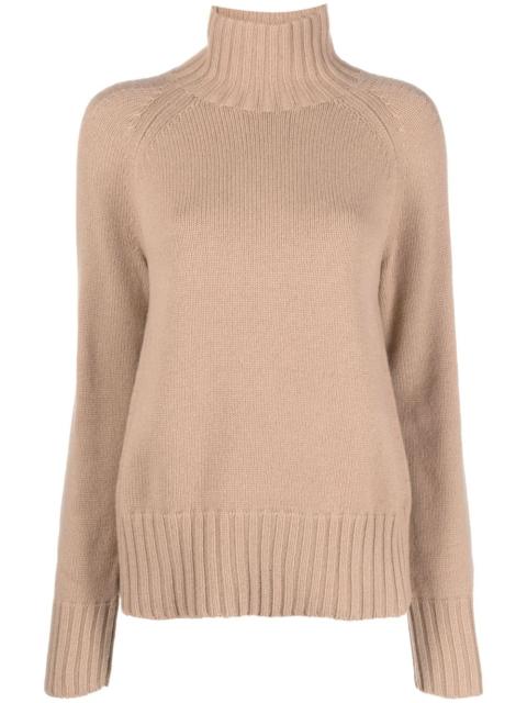 fine-knit high-neck sweatshirt