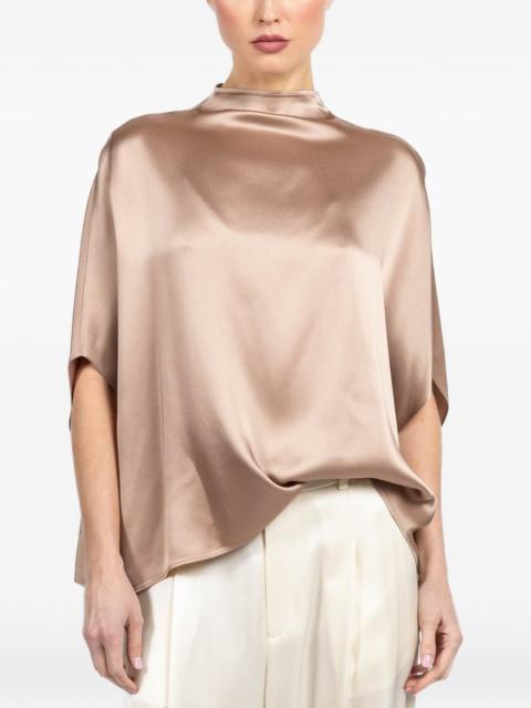 satin cape blouse