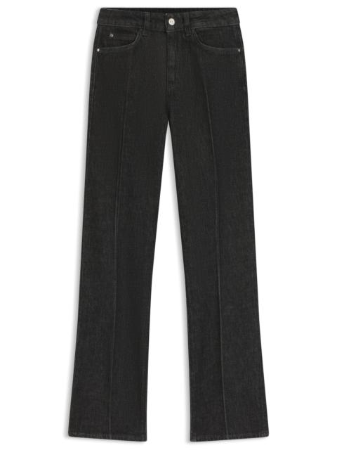SLIM-FIT JEANS IN MARBLE-STRUCTURED BLACK STRETCH DENIM