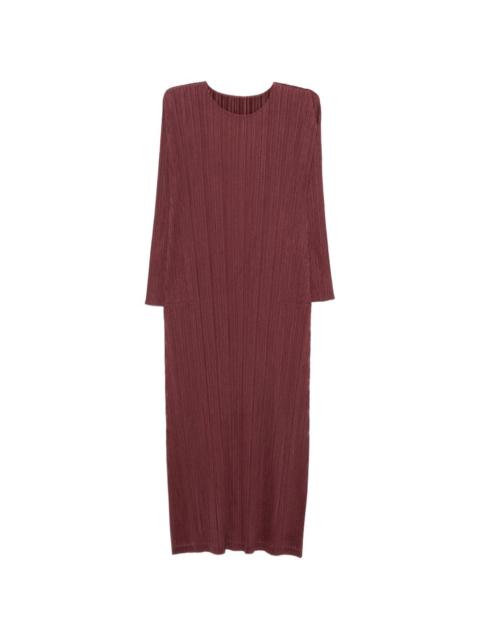 pleated midi dress