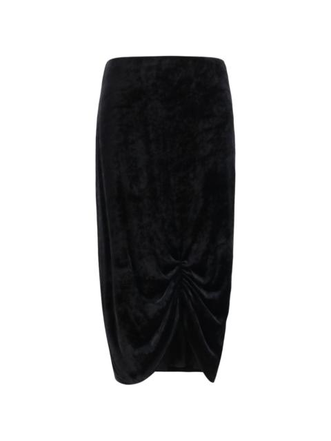 draped-detail midi skirt