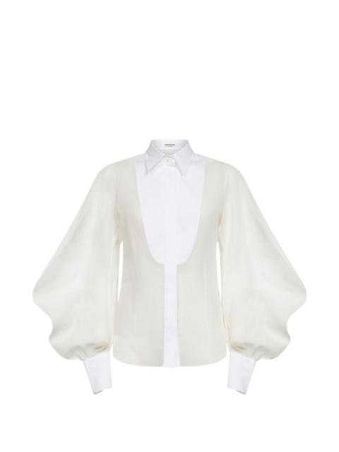 button bishop-sleeves shirt