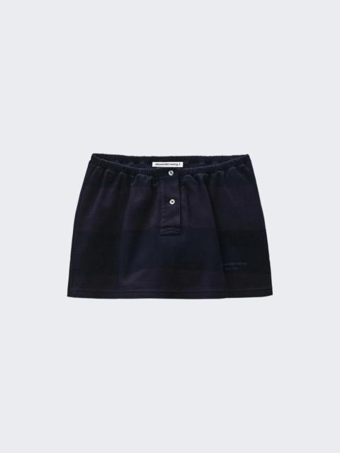 Mini Deconstructed Polo Skort Black Overdyed Stripe