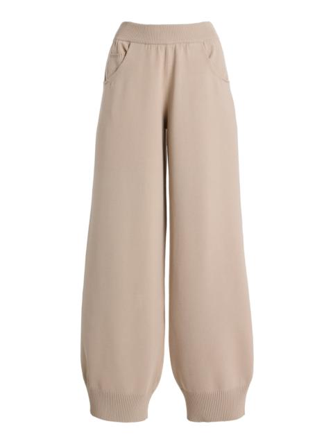 Knit Wide-Leg Pants ivory