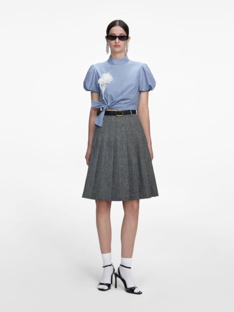 Blue Cotton Tie Side Top