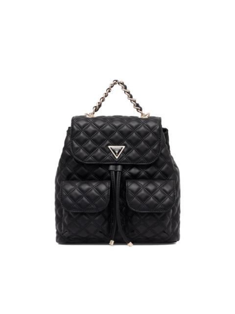 quilted-effect chain-detail backpack