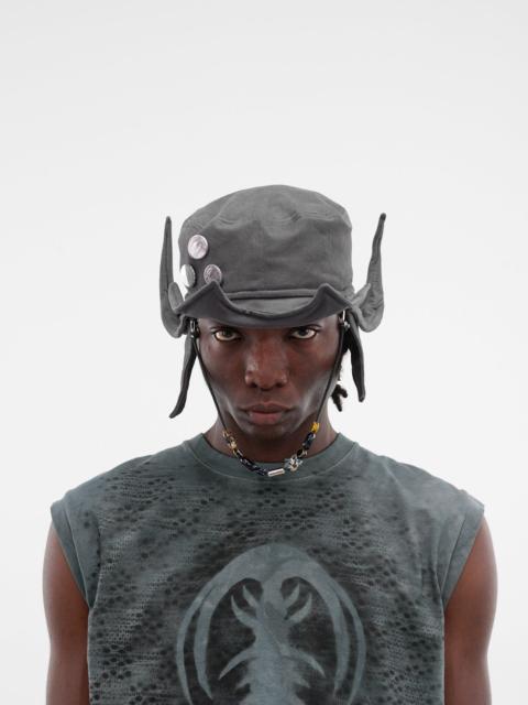 Gray Cotton Manta Ray Hat