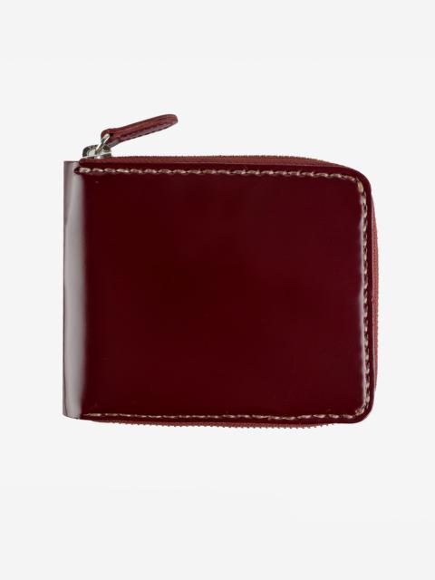 ZIP-SECURED SHELL CORDOVAN WALLET - OXBLOOD
