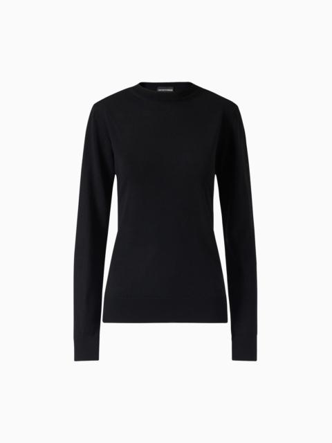 Crew-neck jumper in pure virgin wool