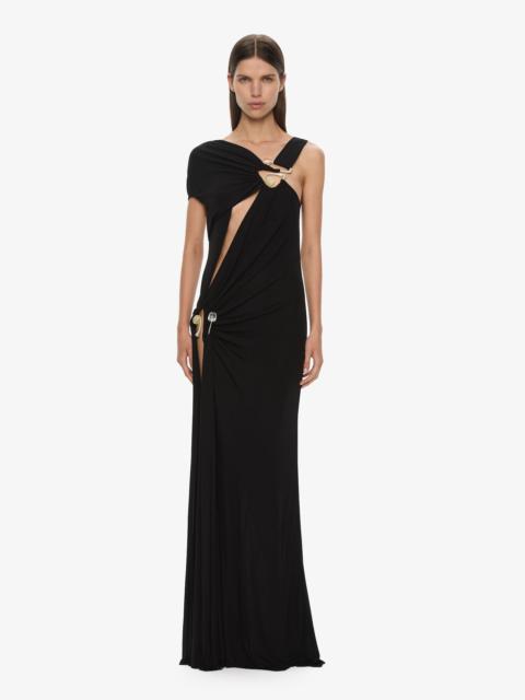 Veer Spiral Crystal Draped Jersey Dress
