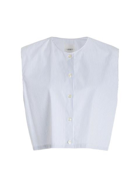 Yoshi Striped Cotton Vest blue