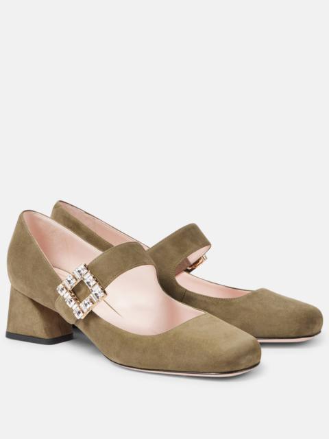 Trés Vivier 45 suede pumps