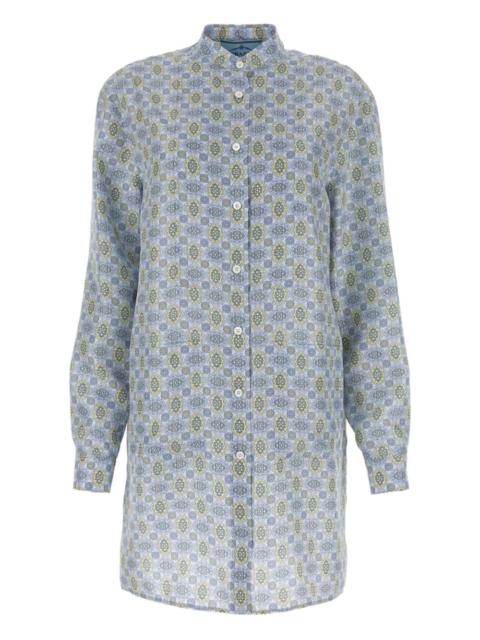 printed silk shirt dress