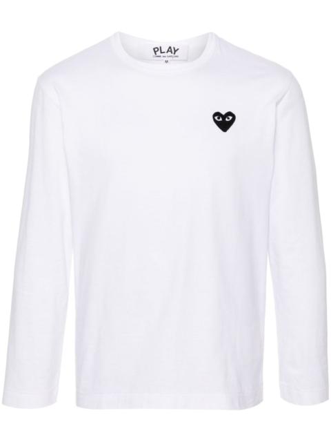 heart-patch cotton T-shirt