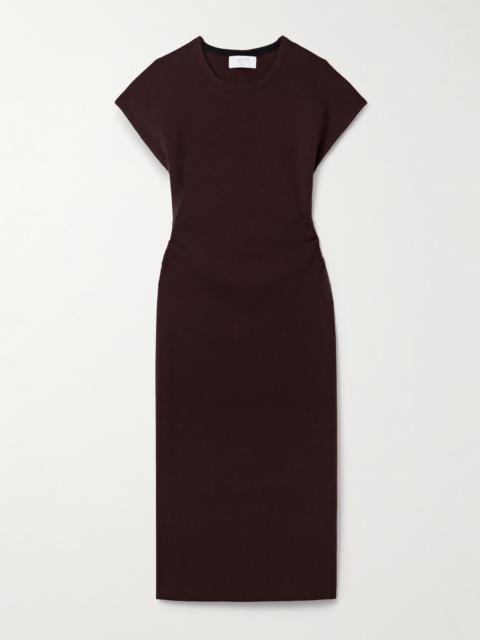 Cap Ferrat Ruched Merino Wool Midi Dress