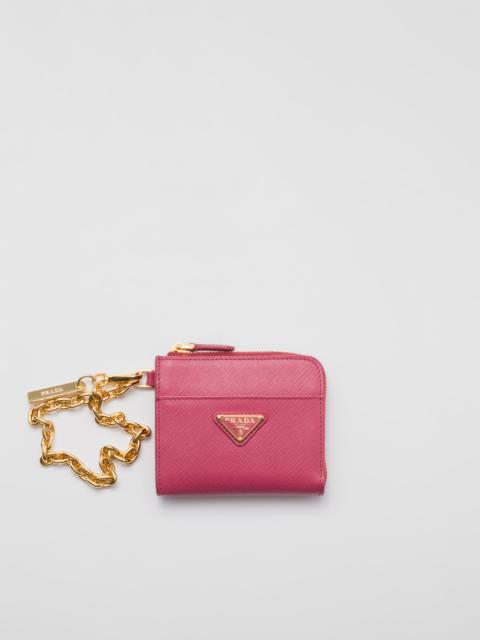 Small Saffiano leather zipper wallet