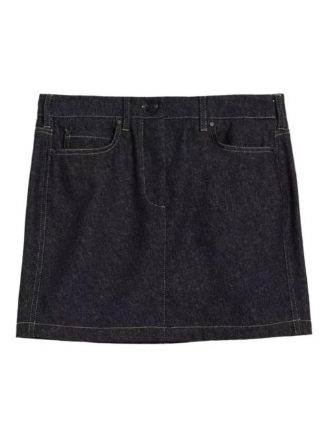 button denim mini skirt