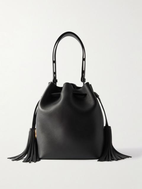 So Seau fringed leather shoulder bag Black