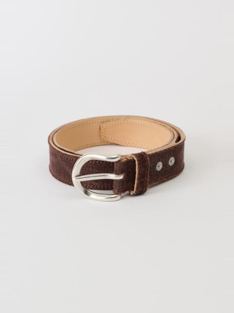 Fringed Denim Belt Overdyed Choco Melon