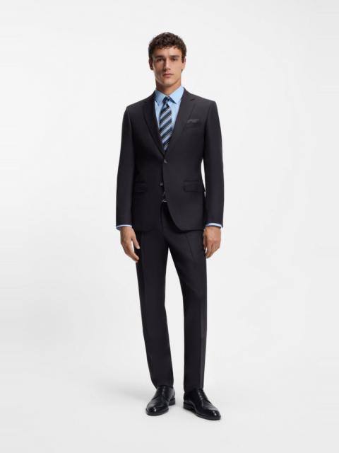 TWO-PIECE SLIM-FIT SUIT IN PATTERNED VIRGIN WOOL
