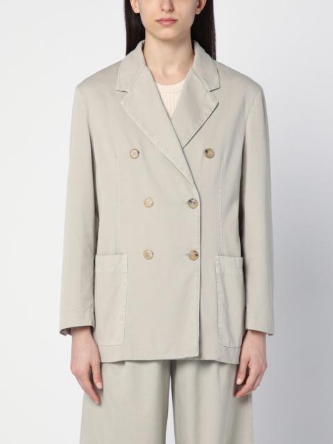 Beige double-breasted cotton jacket