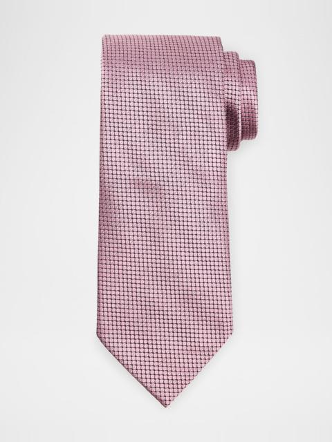 Men's Tonal Micro-Geometric Silk Tie