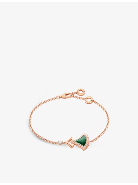 Divas' Dream 18ct rose-gold, malachite and 0.31ct round brilliant-cut diamond bracelet