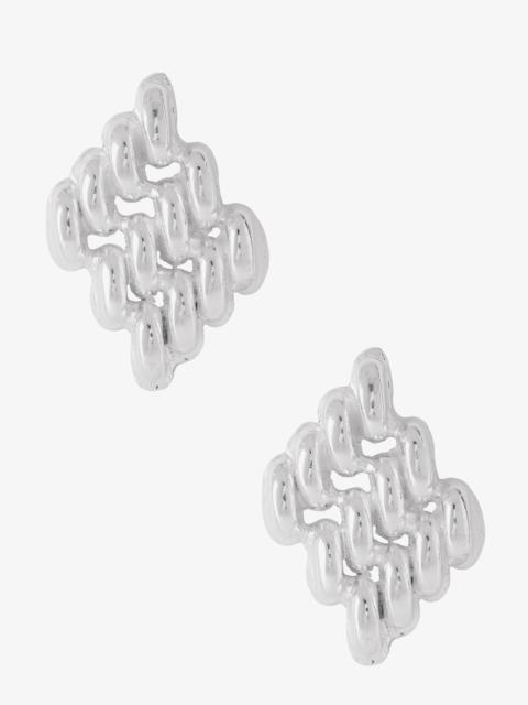 Chain Link Earrings In Silver