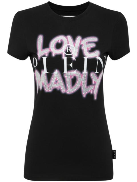 Sexy Pure crystals-embellished T-shirt