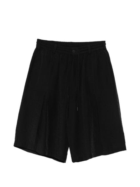 drawstring pleated shorts