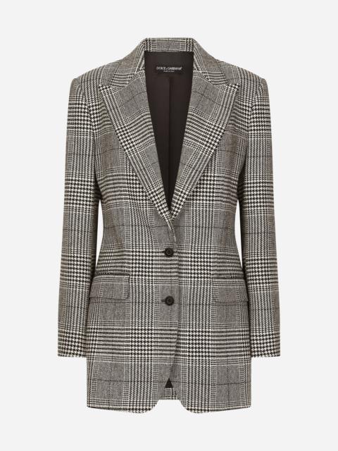 Single-breasted glen plaid jacket