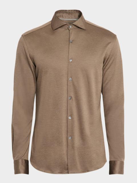 Men's Cotton and Lyocell Jersey Sport Shirt