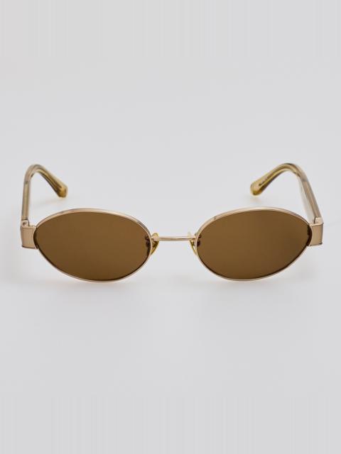 Sadie Sunglasses in 22K Gold and Khaki