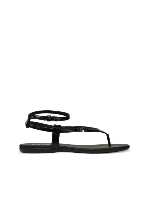 leather flat sandals