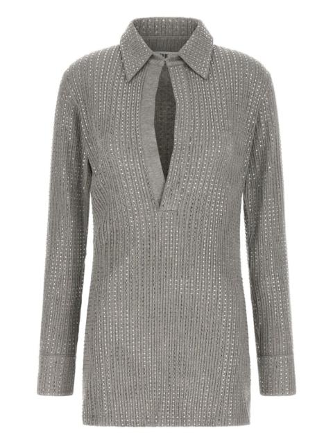 rhinestone-appliqué dress